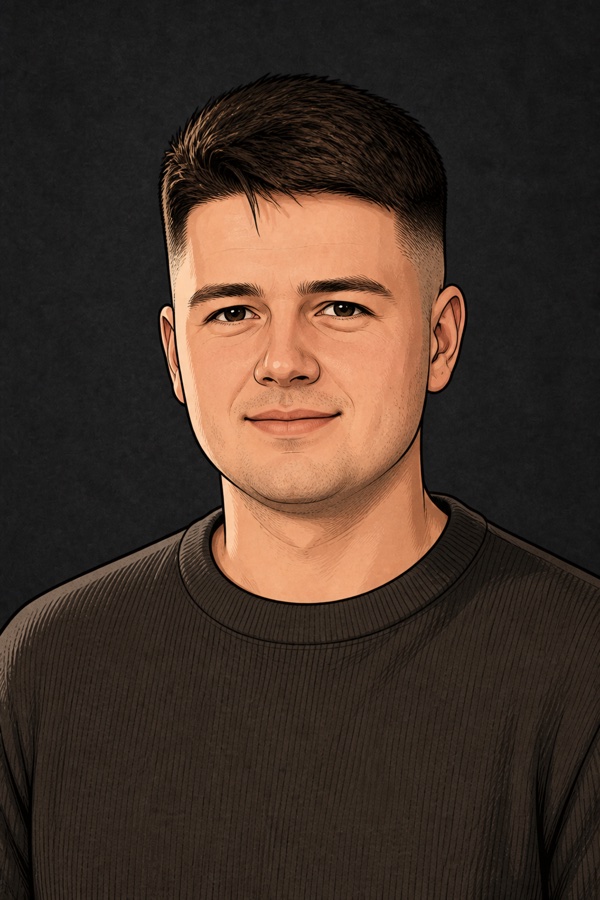 Anton König, illustrated portrait