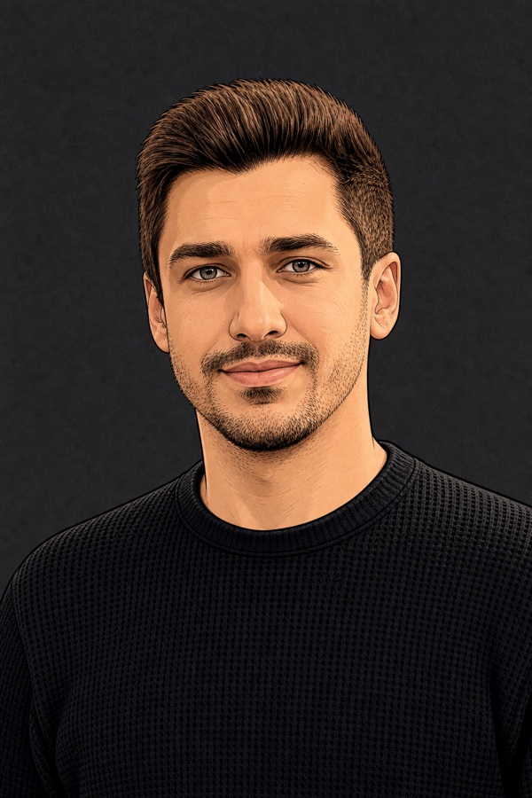 Danial Azarniad, illustrated portrait